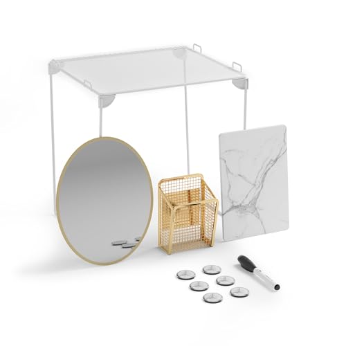 U Brands Gold Locker Organizer Kit, 11-Piece with Shelf & Mirror