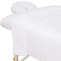 ForPro White Premium Microfiber 3-Piece Massage Sheet Set - 63x100 Flat, 36x77 Fitted, 7" Face Rest