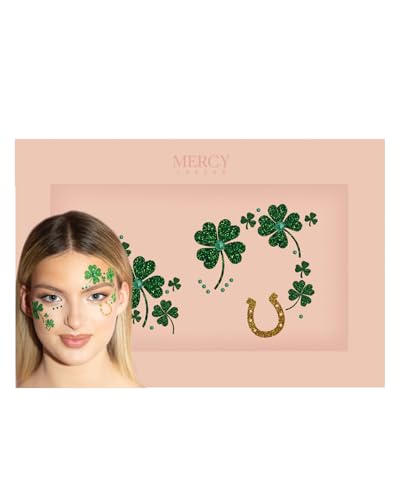 Mercy London Green Clover Face Jewels Stick On