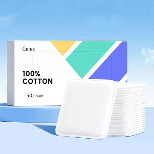 Square Cotton Pads 150 Counts Lager Size 100% Cotton Makeup Remove Pads Not to Shed or Fall Apart Face Cotton Pads Triple-Layer Design for Daily Skin Care,Lint-Free,7X7.5CM