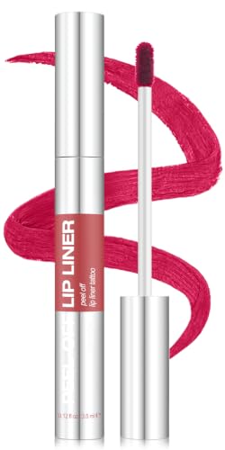 TENGLONG Sunset Coral Peel Off Lip Stain & Lip Liner - Long Lasting Waterproof Lip Makeup