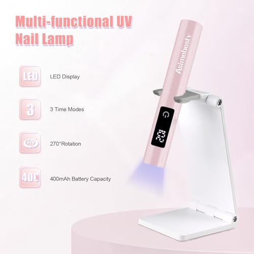 Mini UV Nail Lamp - Portable Gel Polish Dryer with Stand