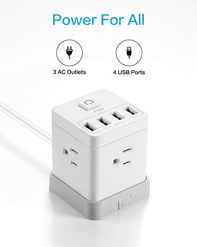 KMC Surge Protector Power Cube with 4 USB Ports