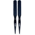 Spornette Boar Bristle Hair Brush for Women & Men - Little Wonder Small Teasing Brush - Create Slick Backs & Volume - Boar & Tourmaline Nylon Bristles for Back Brushing & Combing (Blue) (Pack of 2)