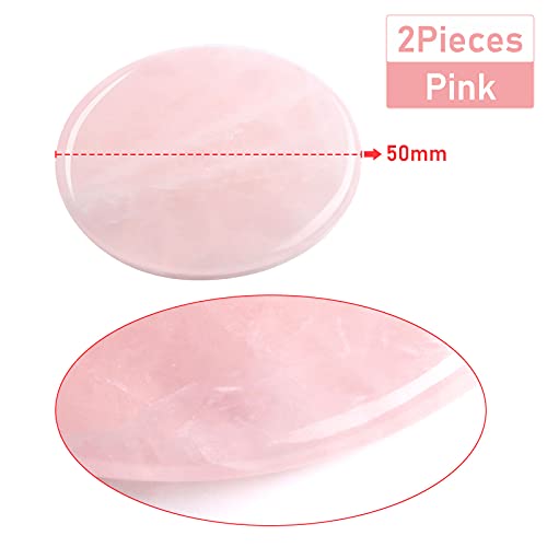 Bememo 2 Pieces Jade Stone for Lash Pink Glue Pallet Eyelash Extension Glue Holder 2 Inches Round Lash Tile Fake Eyelash Grafting Adhesive Base Sticker Pads Adhesive Trays