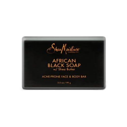 SheaMoisture Face and Body Bar for Oily, Blemish Prone Skin African Soap Paraben Free, Black, Tea Tree, 3.5 Oz