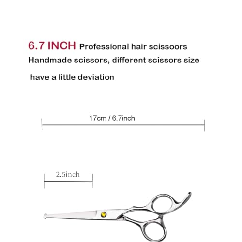 Hair Cutting Scissors,6.5 Inch Professional Stainless Steel Barber Hair Scissors Safety Rounded Tips Kids Hairdressing Shears Scissors Hair Comb Included for Women, Men, Baby (Gold)