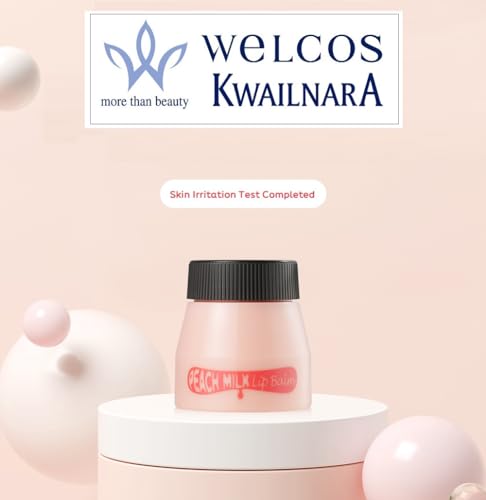 WELCOS Kwailnara Milk Lip Balm | Moisturizing, Soothing, Nourishing with Milk and Royal Jelly Extract | Korean Lip Care | 10 ml / 0.33 Fl. oz (peach)