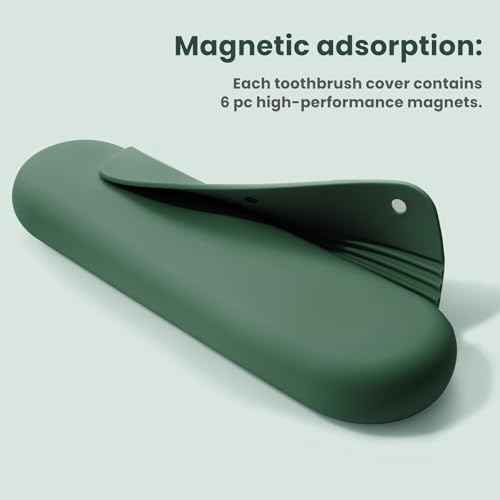 Silicone Electric Toothbrush Travel Cover, Toothbrush Travel Containers Bag Case,Keeps Toothbrush Fresh and Clean, Fits Most Manual and Electric Toothbrushes - Midnight Green