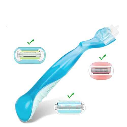 Replacement Handle Compatible with Gillette Venus, Comfort Glide Razor Handle Non-slip Ergonomic Handles for Women (Blue)
