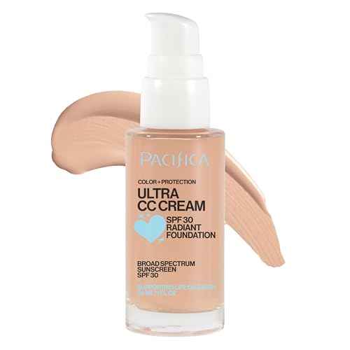 Pacifica Ultra CC Cream Radiant Foundation SPF 17 - Warm-Light ? Medium Coverage Color Correcting Cream, Dewy Finish, Mineral SPF, 1 oz