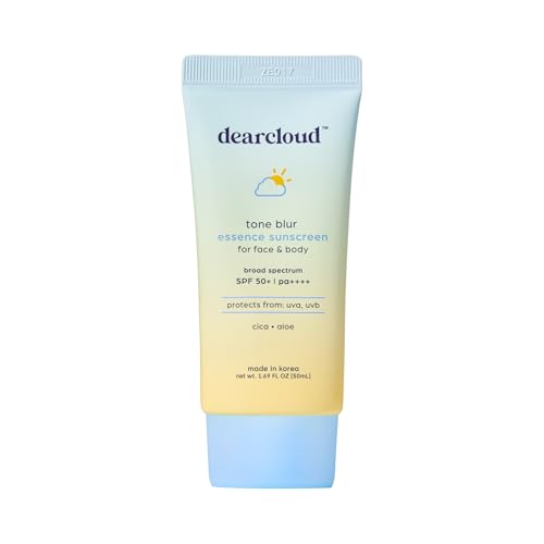 dearcloud Tone Blur Essence Sunscreen SPF 50+ PA++++ ? Korean Sunscreen for Face, Primer with Vegan Ingredients (1.69 fl oz)