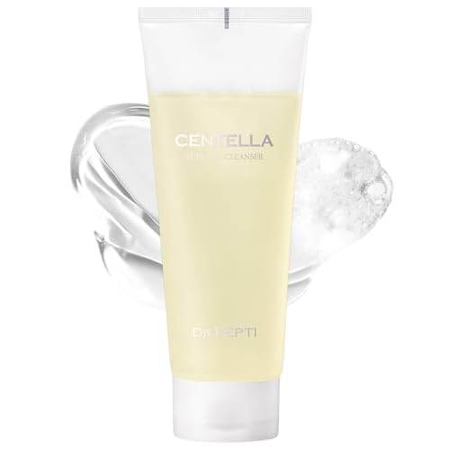 DR.PEPTI Centella Pure Gel Cleanser - Korean Face Wash Gentle Daily Cleanser for Sensitive Dry Skin with Salicylic Acid BHA Peptides - pH Balanced Gel to Bubble Wash, 6.76 fl.oz.