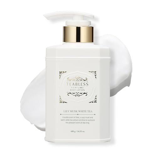 Lily Musk White Tea Perfumed Body Lotion, Daily Moisturizer, Body Lotion For Dry Skin & Sensitive Skin, Non-Greasy, Slow Aging, Floral Musk Scent, Korean Skin Care