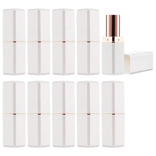 Allwon 10Pcs White Square Lipstick Tubes for DIY Lip Balm