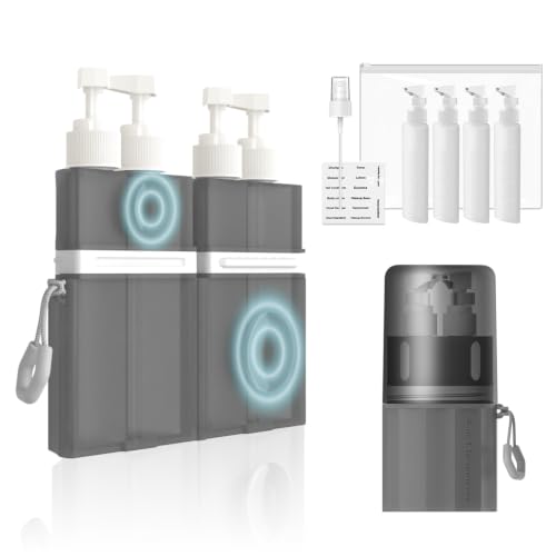 4-in-1 TSA Approved Travel Toiletry Set with Suction Cup - Grey