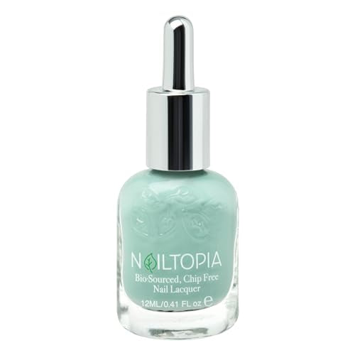 Nailtopia - Plant-Based Chip Free Nail Lacquer - Non Toxic, Bio-Sourced, Long-Lasting, Strengthening Polish - I Sea You (Seafoam Green) - 0.41oz