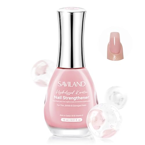 SAVILAND Pink Nail Strengthener & Ombre Nail Polish Set - 15ml + 6 Colors