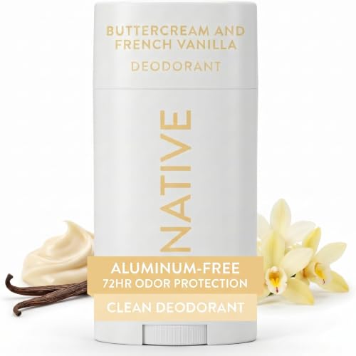 Native Deodorant Pack of 12 - 72H Long-Lasting Aluminum-Free, Buttercream & French Vanilla