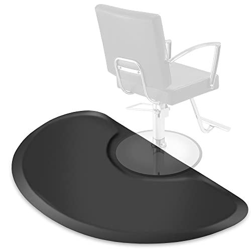 Saloniture 3ft x 4ft Anti-Fatigue Salon Mat - Black Semi Circle