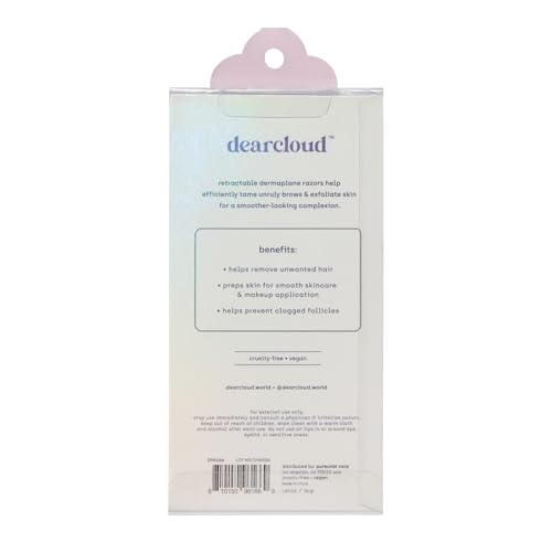 dearcloud Retractable Dermaplane Facial Razor Set - Smooth & Exfoliate Skin (3 pack)