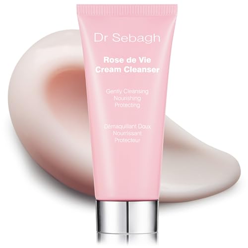 Dr Sebagh Rose de Vie Cream Cleanser (3.4 fl oz) - Gentle Facial Cleanser & Makeup Remover - Hydrating Skin Cleanser for Dry & Sensitive Types - Luxury Facial Cleansing Product