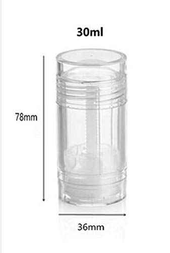 Clear Empty Plastic Round Deodorant Containers,Round Shape Bottom Filling Stick Deodorant Container Twist Up Stick Tube (C)