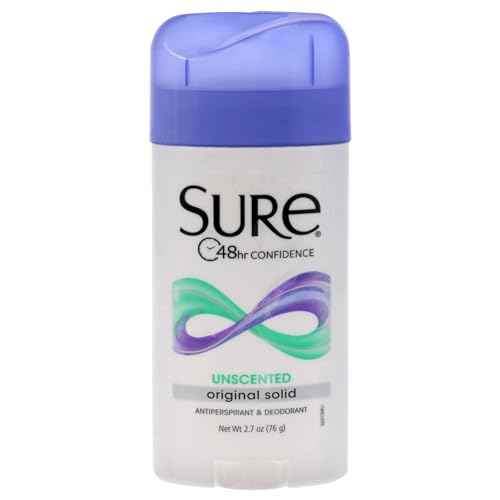 Sure Deodorant 2.7 Ounce Original Solid Unscented (76ml) (Pack of 6)