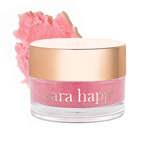 Sara Happ Pink Grapefruit Lip Scrub - Vegan Sugar Exfoliator, 0.5 Oz
