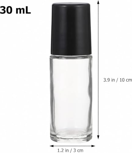 2-Pack 30ml Glass Roller Bottles Set, Refillable Essential Oil Vials with Stainless Roll-on Caps