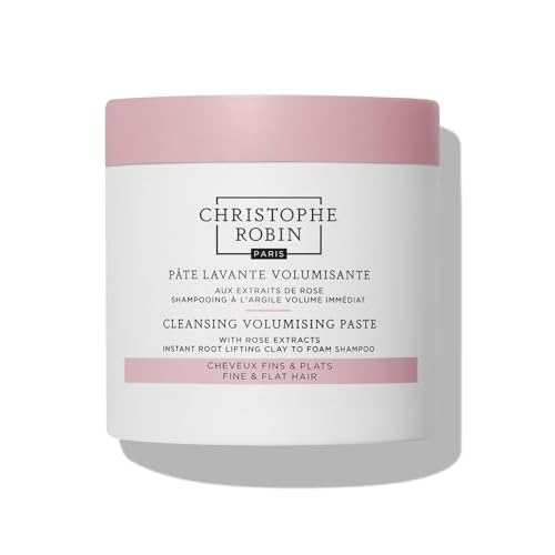 Christophe Robin Cleansing Volumizing Paste Shampoo with Rassoul Clay Rose Extracts Unisex Paste for Fine, Thin, and Flat Hair Color Safe - Travel Size 2.5 fl. oz