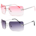Revemo Rectangle Rimless Sunglasses - Retro Vintage Style