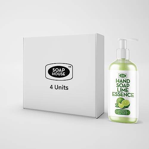 Soap House Hand Soap | Lime Essence | Made with Pure Lime Essential Oil | Pack of 4 units (16.9 Fl Oz x 4)