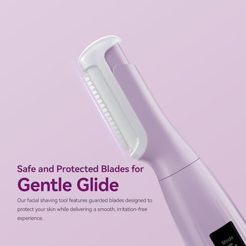 Sonic Dermaplane Razor for Women - Facial Exfoliator with LED Light