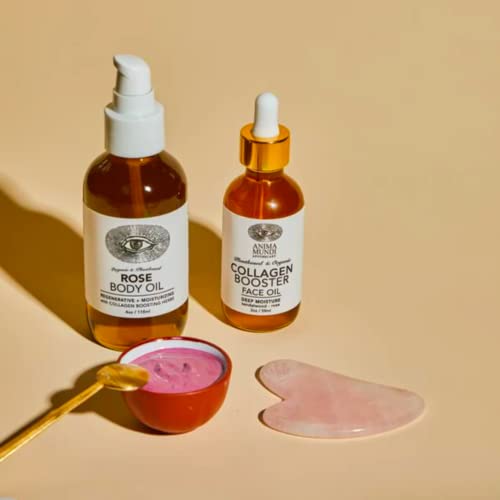 Anima Mundi Apothecary Rose Clay Mask - With Rose, Hibiscus & Mangosteen Powder - Hydrating & Purifying Mask with Soothing White Kaolin Clay + Aloe Vera Extract (1.76oz)