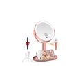 MIYADIVA Matte Rose Gold Travel Makeup Mirror with Lights, 1X/30X Double-Sided Magnification, Adjustable Brightness & Phone Holder