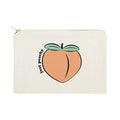The Cotton & Canvas Co. Just Peachy Summer Beach Cosmetic Bag and Travel Make Up Pouch