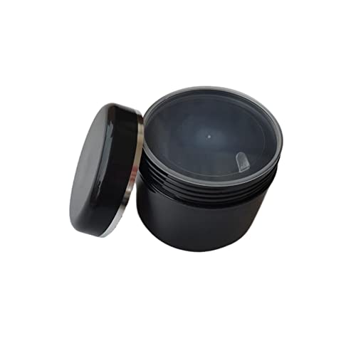 8 Pack Plastic Empty Cosmetic Containers with Lid, Portable 4.8 Oz 150ml Refillable Make-up Face Cream Jars Case for Body Scrub Mask Lotion Storage Pot (Black)