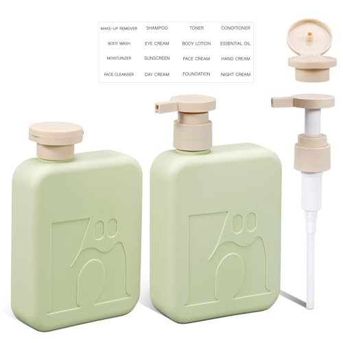 Travel Pump Bottles 330ml - Refillable Leak-Proof Dispenser (2 Pack)