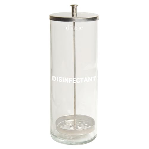 Diane Glass Disinfectant Jar for Sterilizing Hair Salon Shears, Combs, Barber Cleaning Supplies, Clippers, and Nail Tools ? Large - 10¡± Tall x 3.4¡± Wide ? 33 Fl Oz Capacity