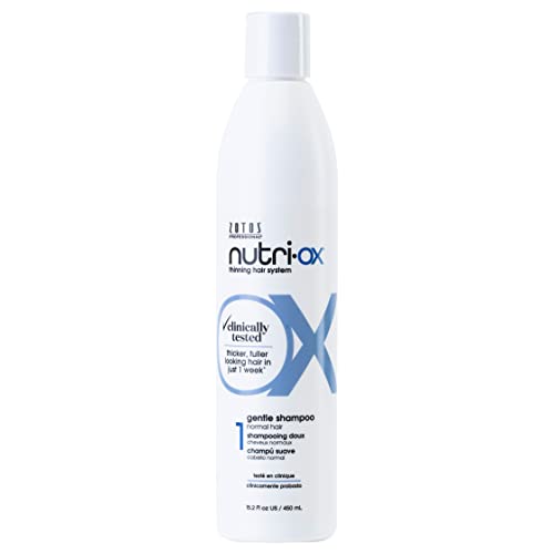 NUTRI-OX Gentle Shampoo Normal for Thinning Hair | Thicker, Fuller-Looking Hair | Clinically & Dermatologically Tested | Peppermint | Color-Safe
