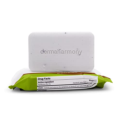 Dermaharmony 2% Pyrithione Zinc Shea Butter Bar Soap for Seborrheic Dermatitis and Dandruff (3.7 oz) (Pack of 2)