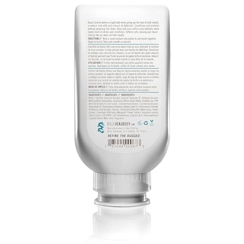 Billy Jealousy Beard Control Leave In Beard Conditioner for Men with Aloe Leaf Juice and Jojoba Seed Oil, Softens Hair and Skin, Light Hold with Matte Finish