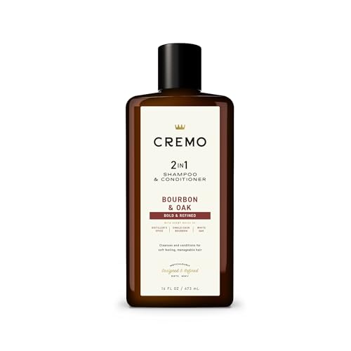 Cremo Bourbon & Oak 2-in-1 Shampoo & Conditioner, 16 Fl Oz