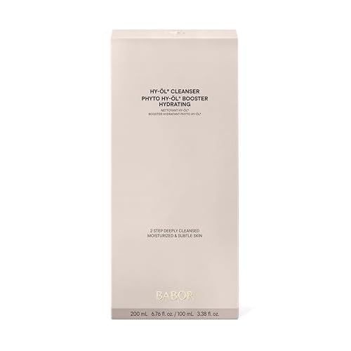 BABOR HY-OL Cleanser & Phyto HY-OL Booster Hydrating Set, Double Cleansing, Oil Cleanser and Makeup Remover Oil for Dull, Dry Skin