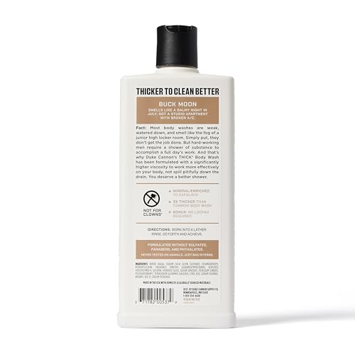 Duke Cannon Buck Moon Big Brick of Soap and Thick High Viscosity Body Wash Bundle, Vetiver & Oak Moss Scent, 10 oz Triple-Milled Bar Soap, and 18 oz 3X Thicker Body Wash (2-Pack)
