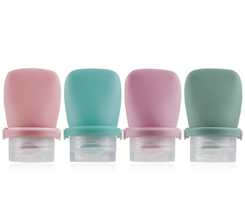 1oz Travel Bottles for Toiletries, Silicone Leak-Proof TSA Approved (4-Pack)