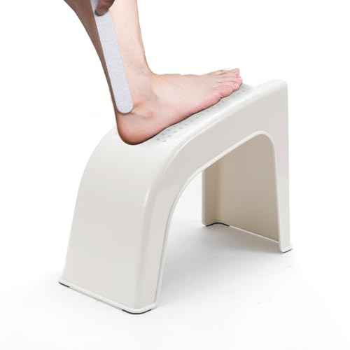 Shower Foot Rest for Shaving Legs, Non-Slip Pedicure Foot Rest, Shower Foots Step Stool for Shaving Legs, Plastic Sturdy Pedicure Stand -White