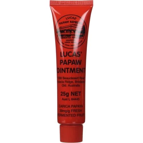 Lucas Papaw Ointment 25g - Soothing Lip and Skin Healing Balm with Fresh Fermented Carica Papaya, Natural Ingredients, Suitable for All Skin Types - Made in Australia