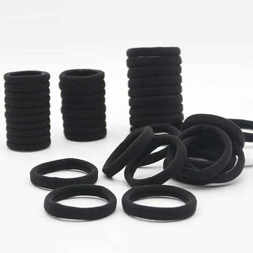 200PCS Black Hair Ties for Women & Girls Men Kids Toddler - Seamless, Thick, No Damage Elastic Hair Bands for Ponytails, Workouts, and Daily Use, Soft Seamless Nylon Hair Ties For Thick & Curly Hair.